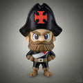 Mini Mascote Vasco Almirante Toy Preto e Branco