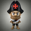 Mini Mascote Vasco Almirante Toy Branco e Preto
