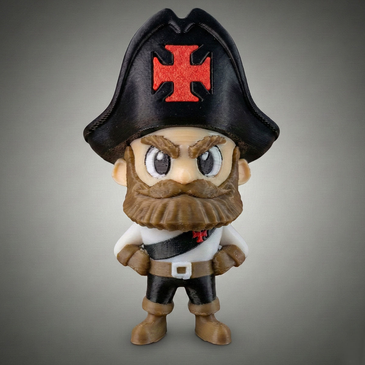 Mini Mascote Vasco Almirante Toy Branco e Preto